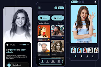 develop ai photo editor, ai video editor, ai photo sharing, ai photo filter app