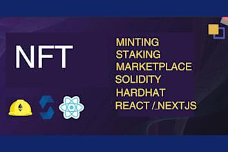 build nft marketplace minting staking smart contracts, dapp