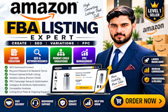 create and optimize amazon fba listings with SEO and variations