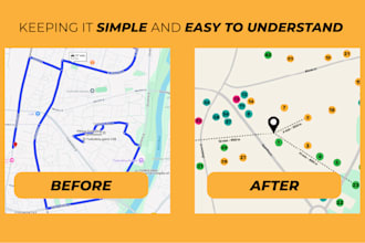 design a custom vector map for navigation of any location