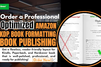 optimized amazonkdp book formatting, kindle, paperback, hardcover and publishing