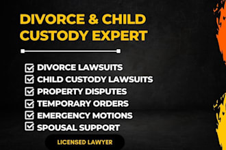 provide divorce settlement, child support, or family litigation services
