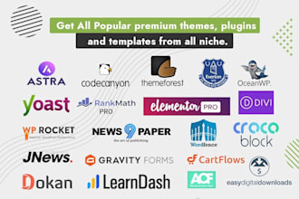 install any paid pro or premium wordpress themes and plugin