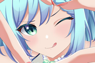 draw pfp potrait, manga, fanart, original character vtuber art in anime style