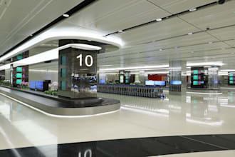 do 3d unreal engine airport terminal design, airport layout, airport runway