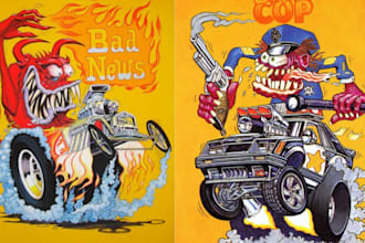 create motorcycle, monster ed roth rat fink kustom kulture artwork