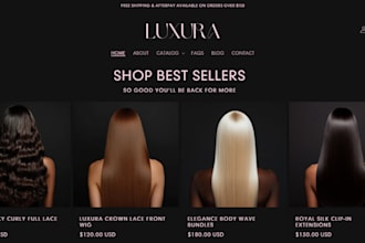 design hair extension shopify store, hair extension website or beauty website