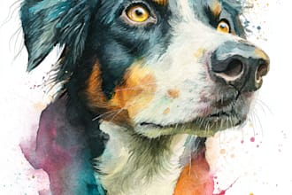 paint stunning watercolor pet portrait