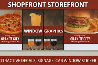 do eye catching shop front or storefront banner window graphics, window sticker