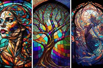 draw amazing stained glass art for your character or image
