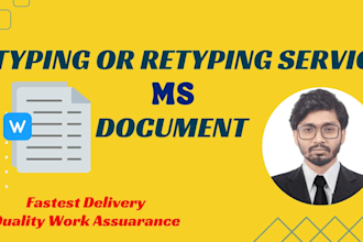 a fast typing job, retype scanned documents, your typist