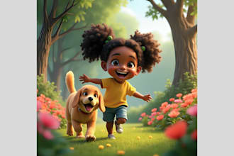 do african american children book illustration, story book illustration, cover