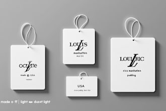 premium design clothing label neck label shirt and hang tag