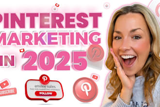 be your pinterest marketing manager, create pins boards, SEO, and ads strategist