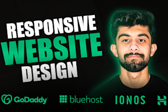develop responsive godaddy, hostinger, bluehost, ionos website
