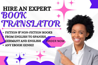 expertly translate your book in spanish, french, german, english