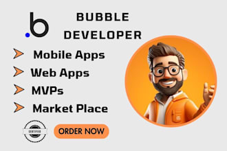 design your bubble website, build bubble app, bubble website and marketplace