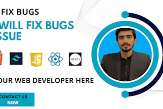 fix HTML ,CSS , javascript , typescript, react js , next js  and website issue
