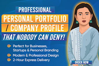 design a unique company profile or interactive personal portfolio in 2 hr