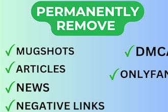 permanently remove mugshots, cases, news, articles, negative links from google