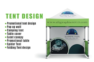design professional canopy tent or pop up tent, feather flags,
