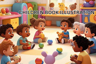 draw 3d african american storybook illustrations children story book kids cover