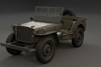do 3d car vehicle automotive bike plane ship jeep chopper game asset model