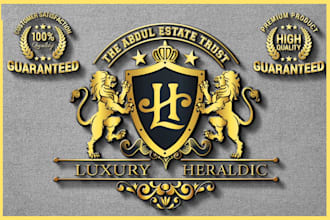 design luxury regal heraldic family crest coat of arms logo for your brand