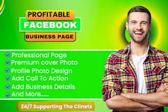 professional facebook business page create, social media page setup, and design
