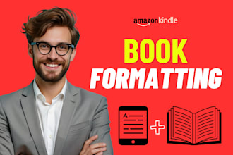 do book formatting, kindle ebook formatting and paperback formatting for KDP