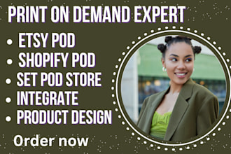 set up etsy shopify print on demand, print on demand printful printify etsy pod