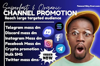 do telegram channel promotion discord mass, facebook mass dm instagram promotion