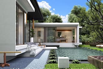 design backyard, landscape, patio, pergola, garden, pool ,outdoor kitchen, deck
