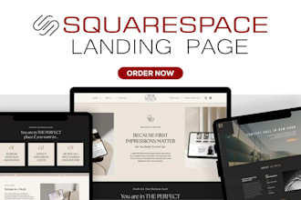 design an easy to navigate, functional squarespace website, landing page