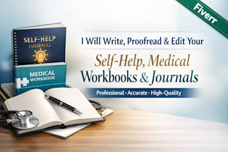 write, proofread, edit self help, medical workbooks, playbooks and daily journal