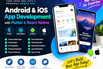 do android mobile app ios app with flutter react native
