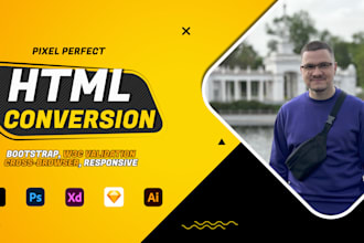 convert figma to html psd to html sketch to html  responsive