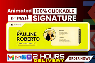 design a modern clickable html email signature for gmail, outlook, apple mail