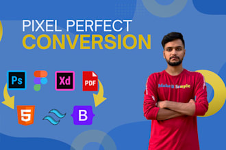convert figma to HTML, xd to HTML, PSD to HTML CSS bootstrap 5