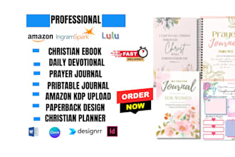 design canva christian ebook daily devotional printable kdp journal, kdp upload