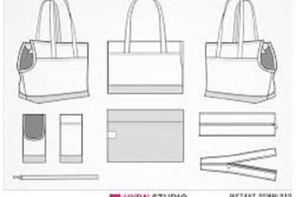 create a handbag,  shoe designs and sketches and their tech pack
