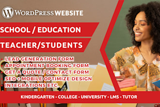 build school lms website, education kindergarten college university website