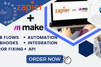 do make com automation, made com scenario, zapier make com automation integromat