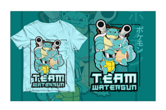 do custom streetwear and pokemon anime tshirt design retro vintage anime design