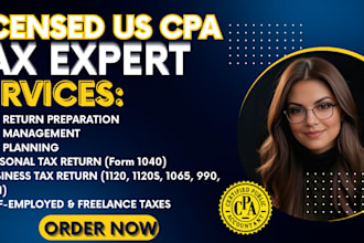 prepare us cpa tax return prep and filing income, business, freelance taxes, llc