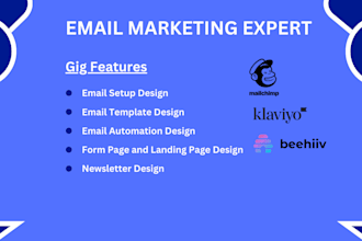 design landing page, newsletter email template using mailchimp, getresponse,