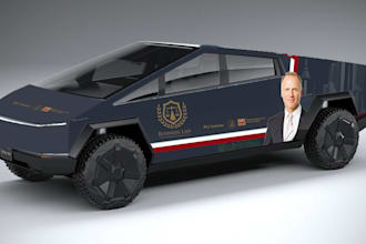 do tesla cybertruck wrap design, truck wrap, van wrap, car or any vehicle wrap