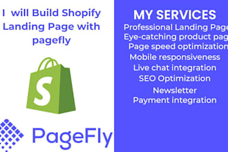 design a shopify landing page pagefly shopify product page one product store