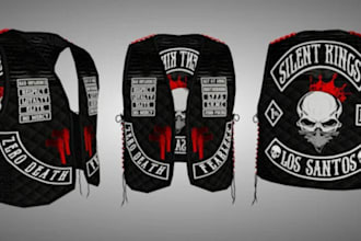 make custom fivem clothes mc kuttes, patches, vests  eup