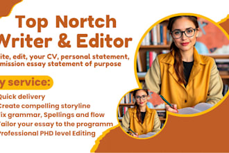 develope, edit, your CV, personal statement admission essay statement of purpose